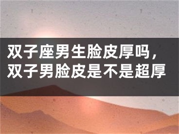 双子座男生脸皮厚吗，双子男脸皮是不是超厚