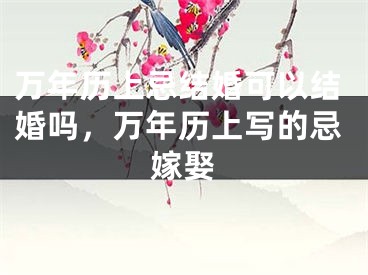 万年历上忌结婚可以结婚吗，万年历上写的忌嫁娶