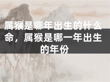 属猴是哪年出生的什么命，属猴是哪一年出生的年份