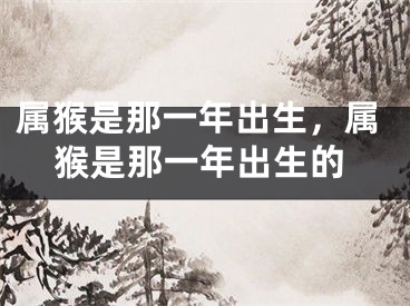 属猴是那一年出生，属猴是那一年出生的
