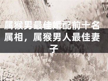 属猴男最佳婚配前十名属相，属猴男人最佳妻子