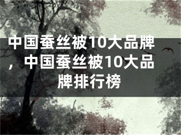 中国蚕丝被10大品牌，中国蚕丝被10大品牌排行榜