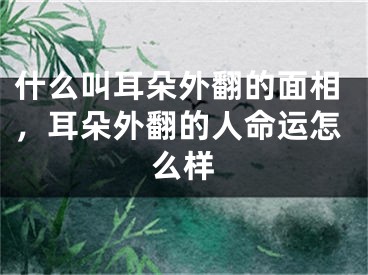 什么叫耳朵外翻的面相，耳朵外翻的人命运怎么样