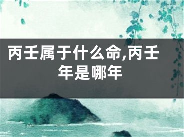 丙壬属于什么命,丙壬年是哪年