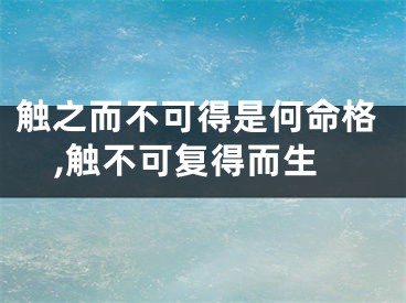 触之而不可得是何命格,触不可复得而生