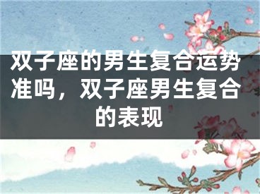 双子座的男生复合运势准吗,双子座男生复合的表现