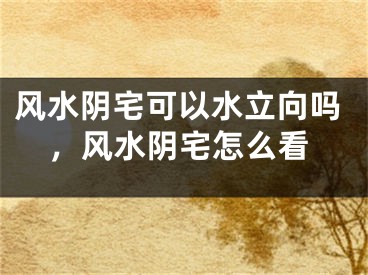 风水阴宅可以水立向吗，风水阴宅怎么看