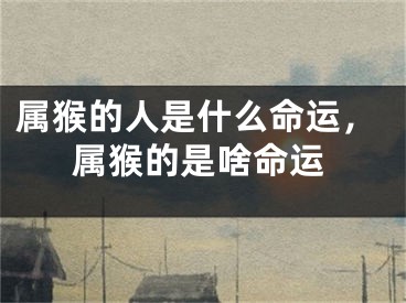属猴的人是什么命运，属猴的是啥命运