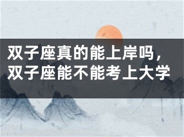 双子座真的能上岸吗，双子座能不能考上大学