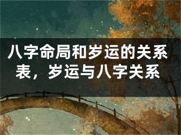 八字命局和岁运的关系表，岁运与八字关系