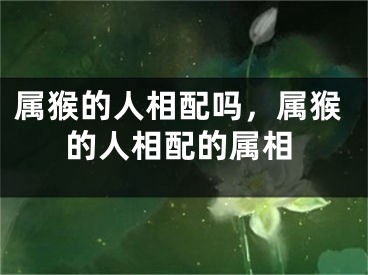 属猴的人相配吗，属猴的人相配的属相