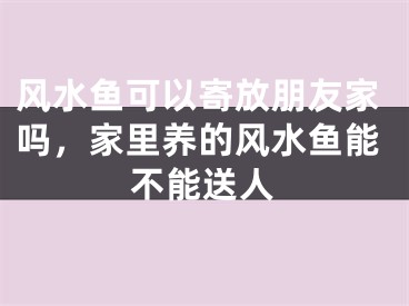 风水鱼可以寄放朋友家吗，家里养的风水鱼能不能送人