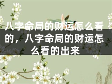 八字命局的财运怎么看的，八字命局的财运怎么看的出来