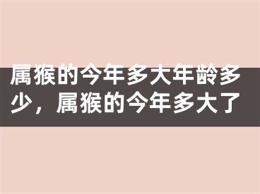 属猴的今年多大年龄多少，属猴的今年多大了