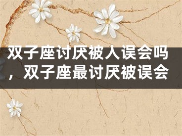 双子座讨厌被人误会吗,双子座最讨厌被误会