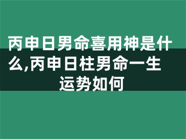 丙申日男命喜用神是什么,丙申日柱男命一生运势如何