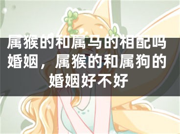 属猴的和属马的相配吗婚姻，属猴的和属狗的婚姻好不好