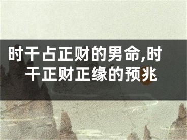 时干占正财的男命,时干正财正缘的预兆