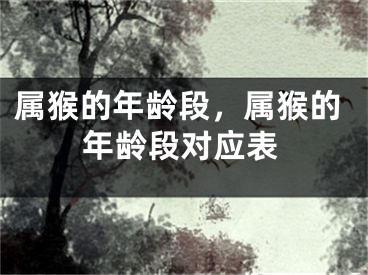 属猴的年龄段,属猴的年龄段对应表