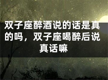双子座醉酒说的话是真的吗，双子座喝醉后说真话嘛