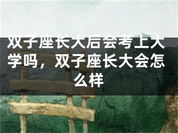 双子座长大后会考上大学吗,双子座长大会怎么样