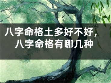 八字命格土多好不好，八字命格有哪几种