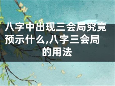 八字中出现三会局究竟预示什么,八字三会局的用法