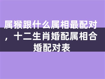 属猴跟什么属相最配对，十二生肖婚配属相合婚配对表