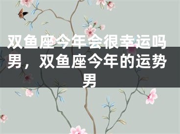 双鱼座今年会很幸运吗男，双鱼座今年的运势男