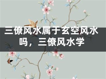 三僚风水属于玄空风水吗，三僚风水学