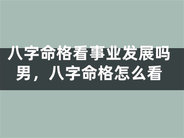 八字命格看事业发展吗男，八字命格怎么看