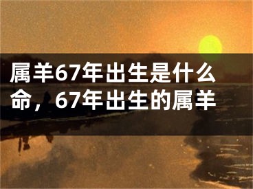 属羊67年出生是什么命，67年出生的属羊