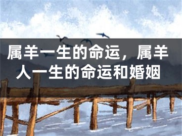属羊一生的命运，属羊人一生的命运和婚姻