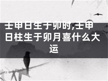 壬申日生于卯时,壬申日柱生于卯月喜什么大运