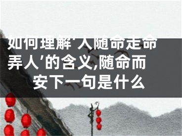 如何理解‘人随命走命弄人’的含义,随命而安下一句是什么