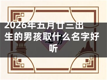 2026年五月廿三出生的男孩取什么名字好听