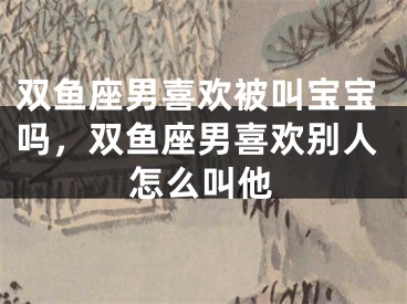 双鱼座男喜欢被叫宝宝吗,双鱼座男喜欢别人怎么叫他
