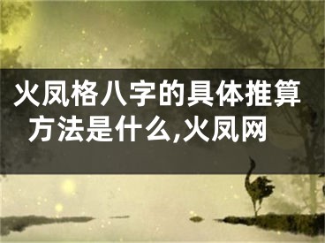 火凤格八字的具体推算方法是什么,火凤网