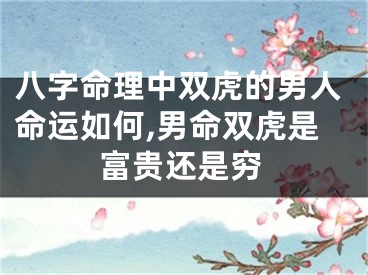 八字命理中双虎的男人命运如何,男命双虎是富贵还是穷