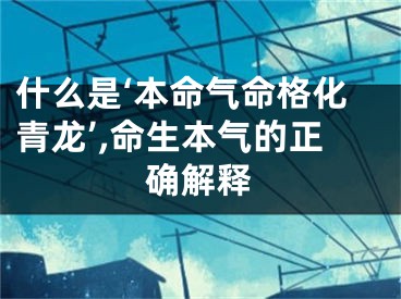 什么是‘本命气命格化青龙’,命生本气的正确解释