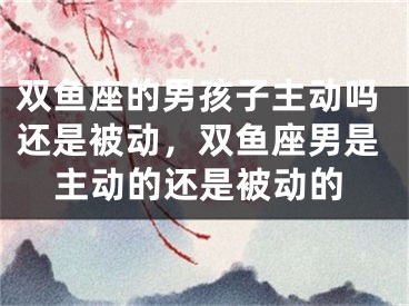 双鱼座的男孩子主动吗还是被动,双鱼座男是主动的还是被动的