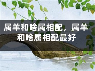 属羊和啥属相配，属羊和啥属相配最好