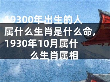 19300年出生的人属什么生肖是什么命,1930年10月属什么生肖属相