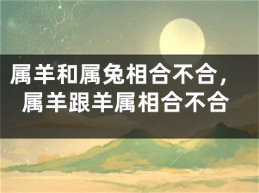 属羊和属兔相合不合，属羊跟羊属相合不合