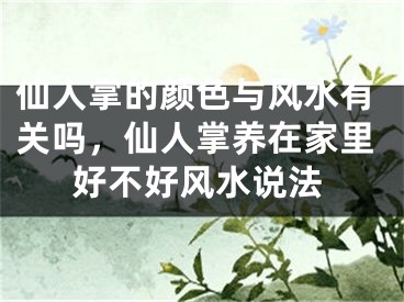 仙人掌的颜色与风水有关吗，仙人掌养在家里好不好风水说法