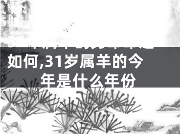 31年属羊的男命命运如何,31岁属羊的今年是什么年份