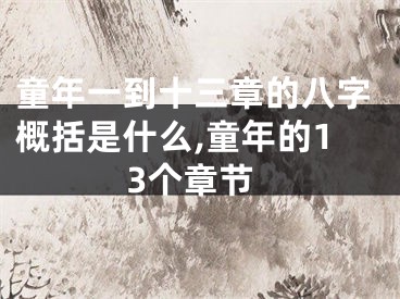 童年一到十三章的八字概括是什么,童年的13个章节