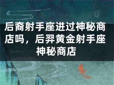 后裔射手座进过神秘商店吗，后羿黄金射手座神秘商店