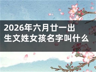 2026年六月廿一出生文姓女孩名字叫什么