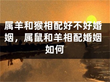 属羊和猴相配好不好婚姻，属鼠和羊相配婚姻如何